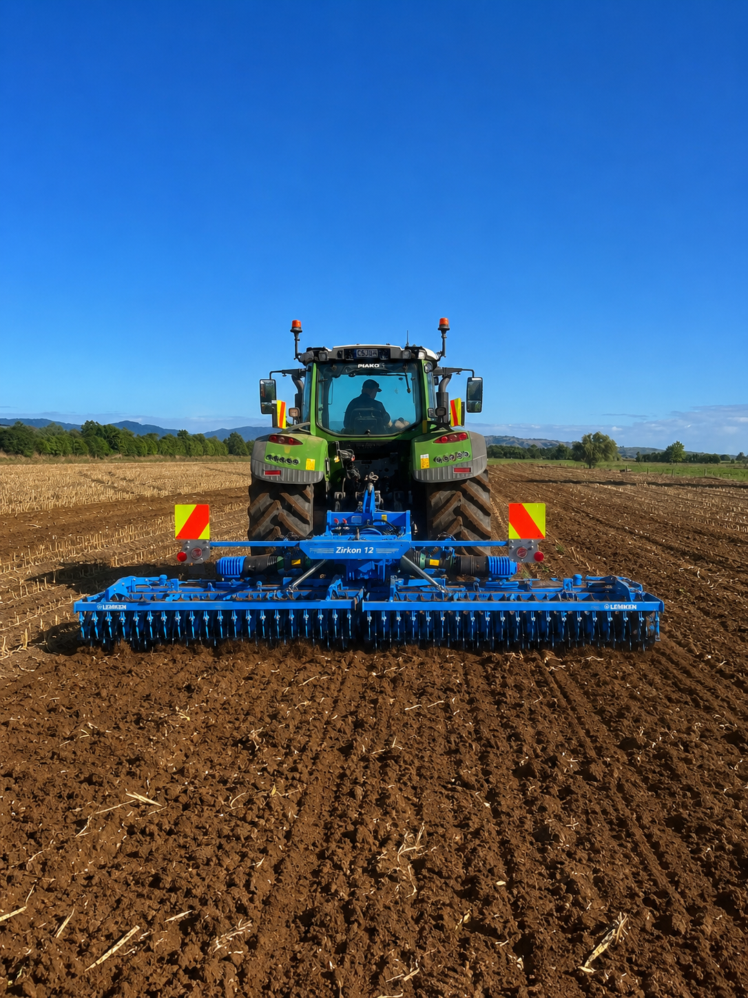 Cultivation ground work with a power harrow