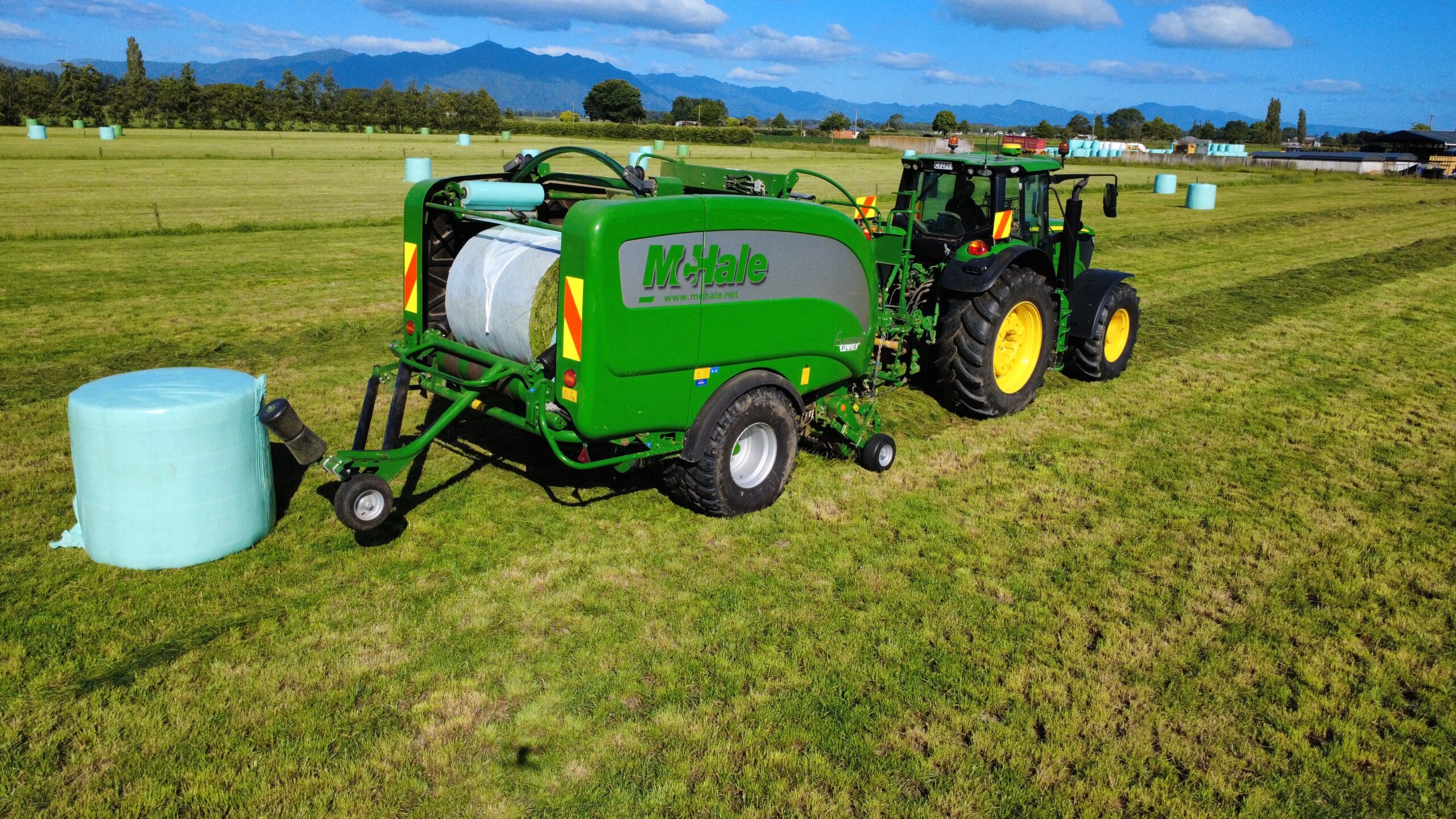 Grass silage harvest in the paddock