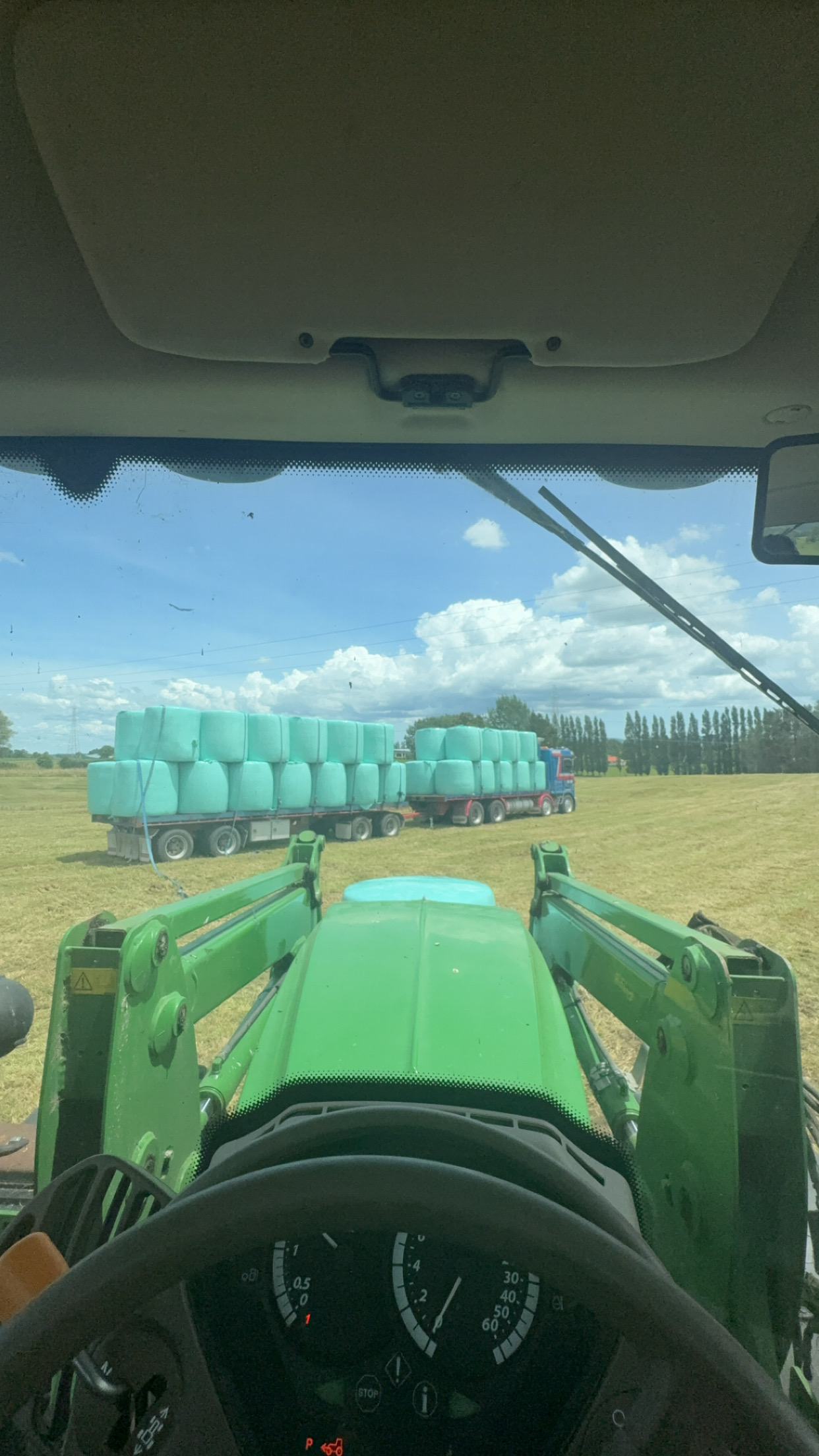 Forage harvester cutting grass for silage
